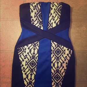 FABLE strapless zip back dress